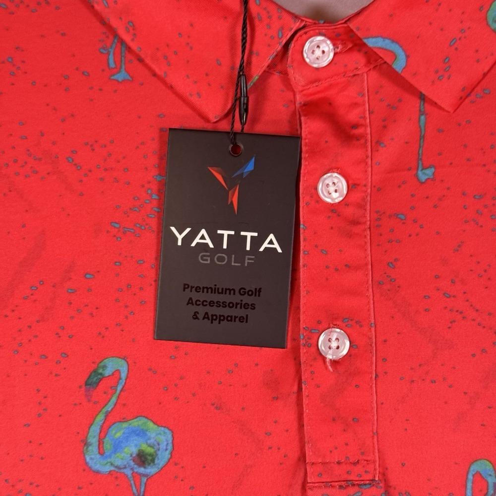 NWT YATTA Golf Polo Men's XL Flamingo Shirt  Preppy New With Tags - Picture 5 of 10